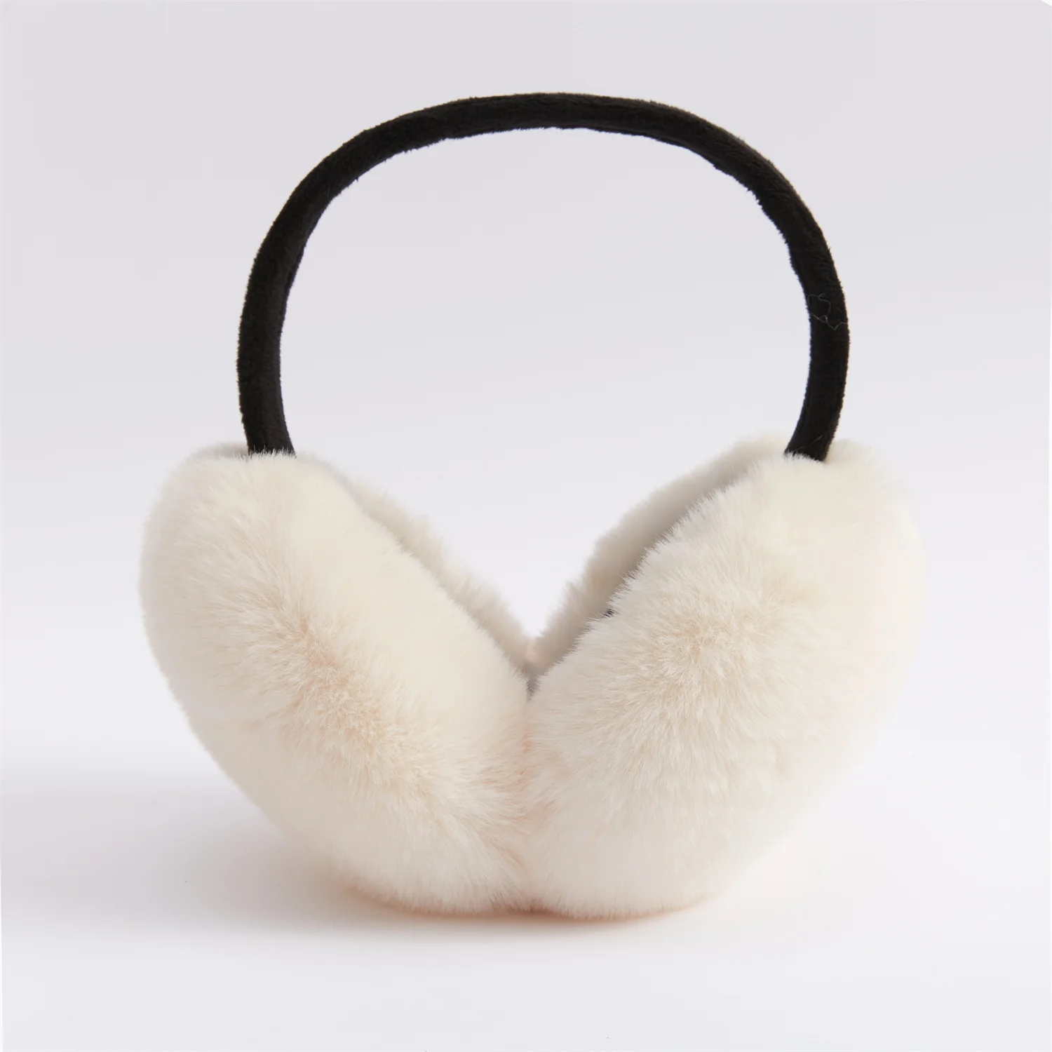 Anjj Innovative Contrast Color Earmuffs 2024 Fashion New Design Black and White Contrast Color Trendy Plush Ear Warm Ear Muffs