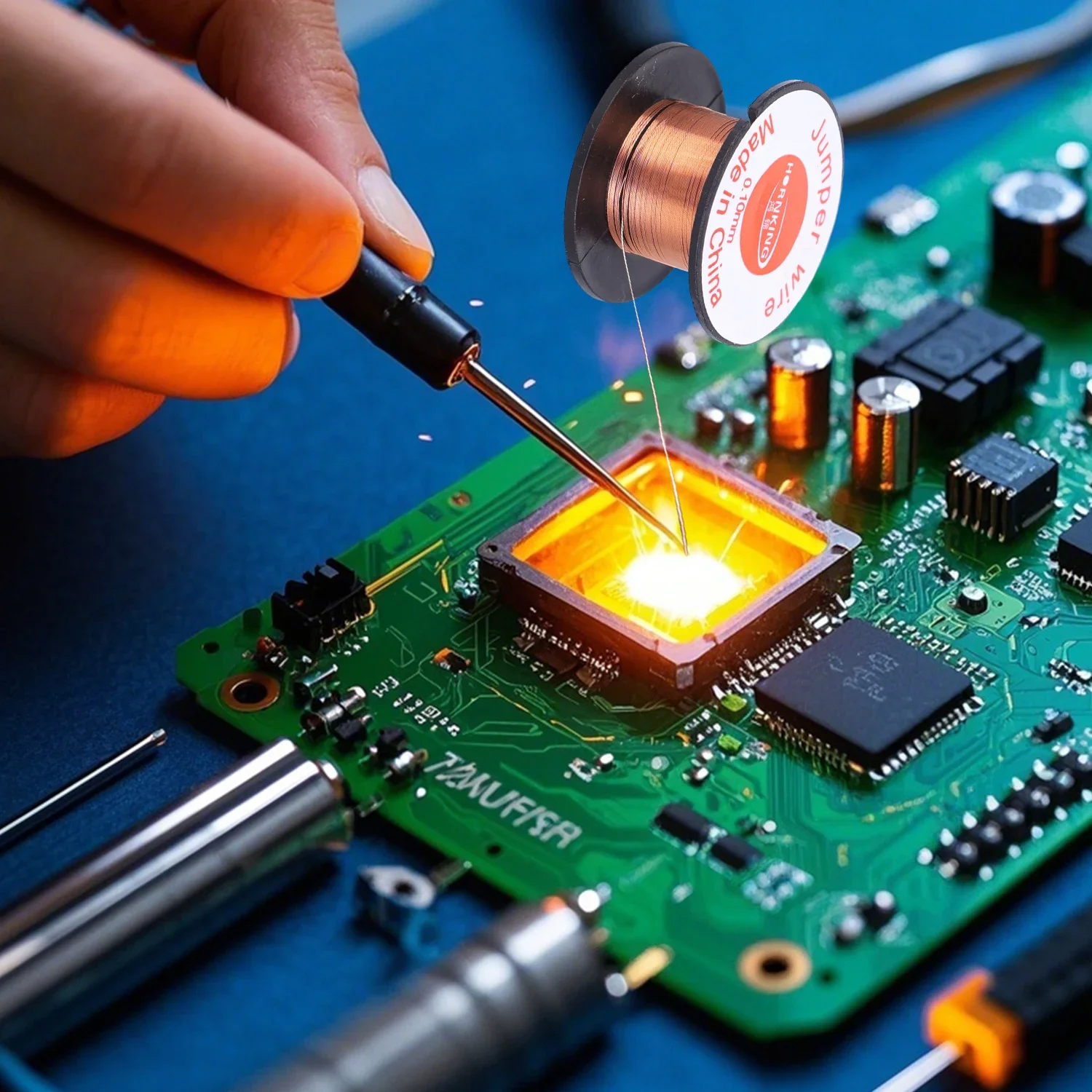 5/30Roll 10Mx0.1mm Copper Soldering Wire PCB Link Jumper Wire Computer Motherboard Welding Repair Tools Maintenance Jump Line