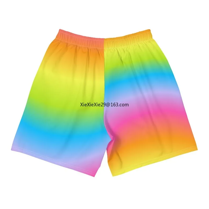 Y2K Rainbow Gradient Shorts Contrasting Color Collage Spicy Girl Street Style Casual Children Beach Vacation Summer Couple Style