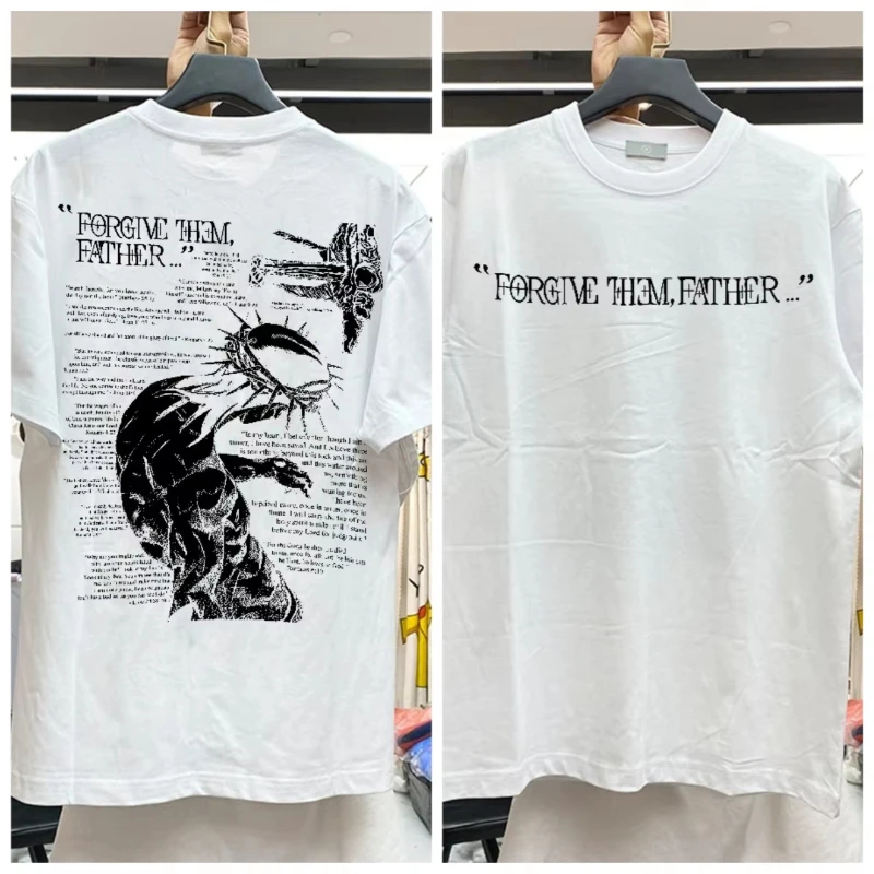 Unisex Christian Religious T-Shirt Jesus Forgive Them God Graphic Cotton Hip-Hop Streetwear Top CJ2 All Sizes