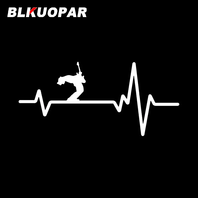 BLKUOPAR Guitar Music Heartbeat Curve Car Stickers ATV Anime Creative Decal Occlusion Scratch Windows Trunk Graphics Car Goods