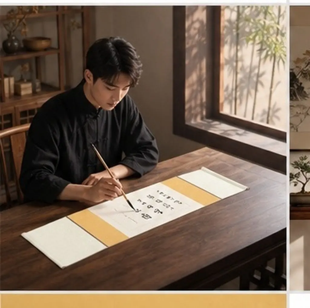 Traditional Chinese Calligraphy Scroll Blank Xuan Paper Roll for Writing Drawing Painting Cultural Wall Art Display 27.5x10.6