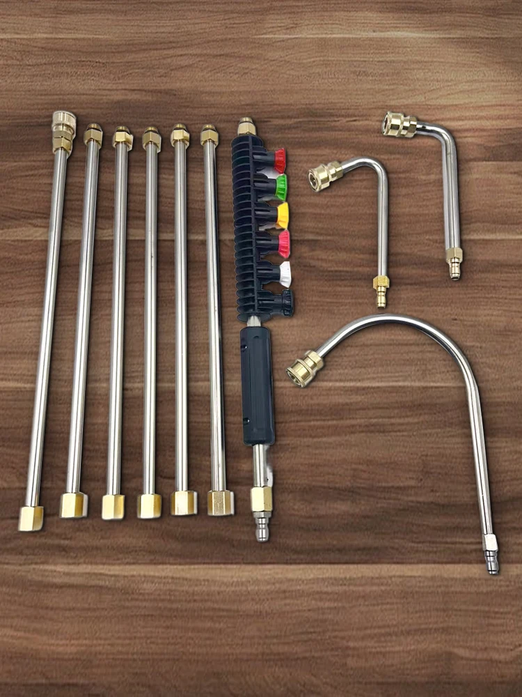10 قطعة غسالة الضغط انس تمديد المياه فوهة بندقية تمديد قضبان مجموعة بندقية رذاذ عصا انس مع 6 فوهات قابلة للتعديل 4000PSI