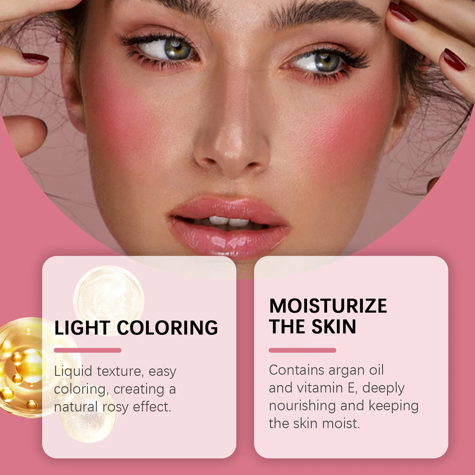 Liquid Blusher Long-Lasting Coloring Antioxidant Healthy Natural Ruddy Cheek Versatile Moisturizing Lipstick Eye Shadow Makeup