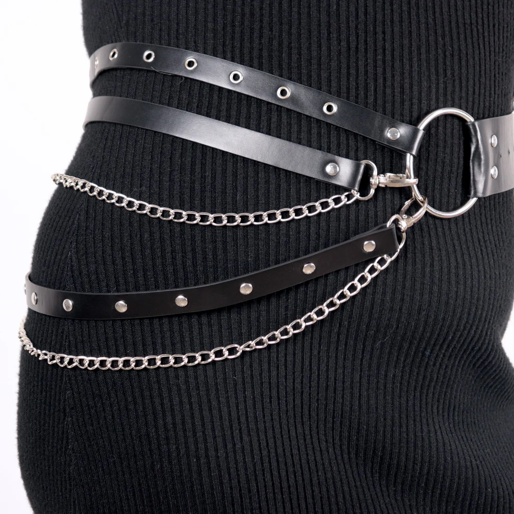 Versatile Plus Size Punk Belt with Stud Decoration Stylish Black PU Hip Hop Belt Suitable for Party and Casual Wear