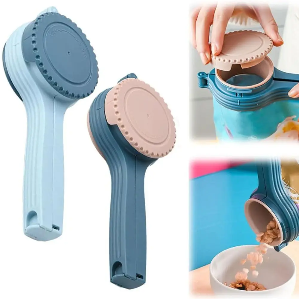 مقاطع عزل تخزين المواد الغذائية القابلة لإعادة الاستخدام مع فوهات صب غطاء بلاستيكي ختم وصب مشبك حقيبة مقاطع أكياس الطعام لرقائق البطاطس الوجبات الخفيفة