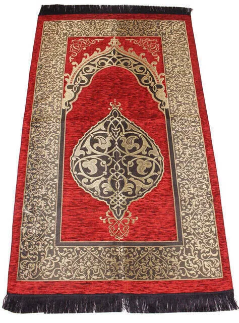 Ottoman Chenille Prayer Rug 0170 Tile Sheet of Muslim Islamic Prayer Mat Holy Quraan Islamic Mats