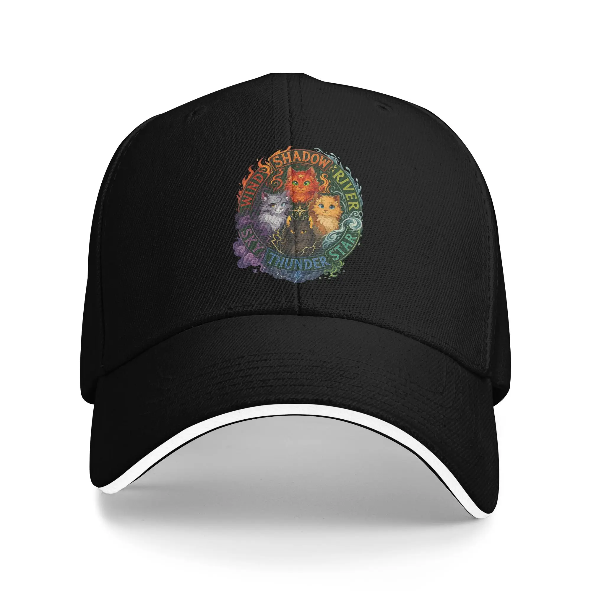 Wind Shadow River Star Thunder Sky Cat Sandwich Baseball Cap Fashion FireStar Polyester Adjustable Sun Cap Outdoor Workouts Hats