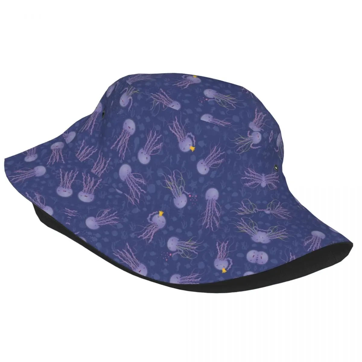 Custom Kawaii Jellyfish Underwater Bucket Hat Women Men Fashion Summer Outdoor Sun Fisherman Cap