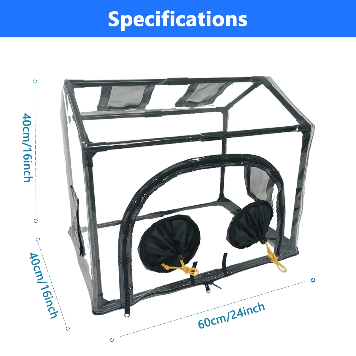 New House-Shaped Mushroom Growing Tent Kit - Still Air Box with Minimalist Zipper, 4 Mosquito-Proof Vents & Balcony Use view 5