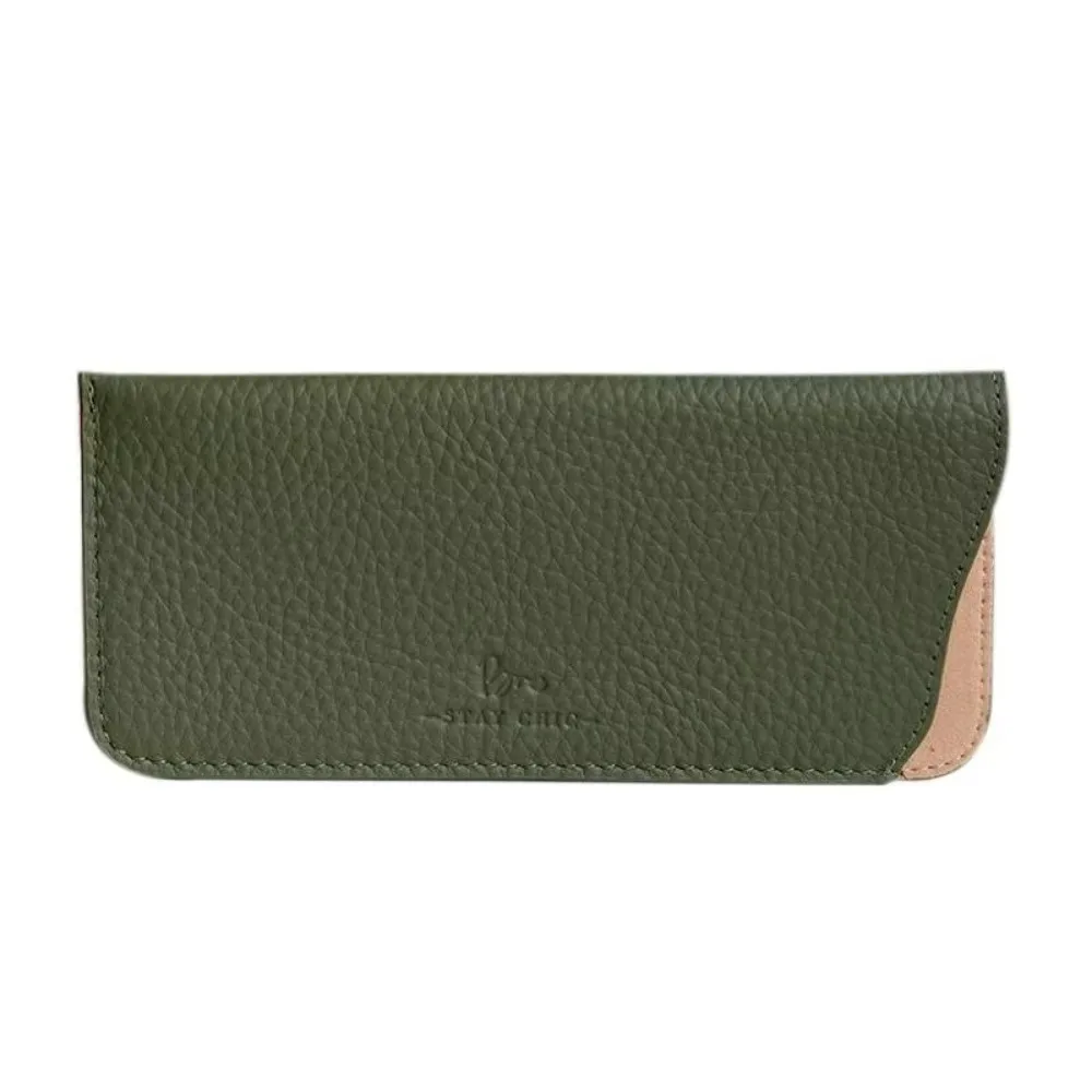 Portable 17x7.5cm Eyeglass Case Leather Material Unisex Style Glasses Storage Bag Sunglasses Storage Box Travel Use