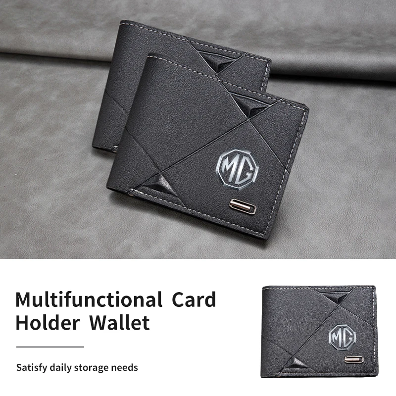 Car Men's Wallet Business Bag Multi-Function Coin Card Holder For Morris Garages MG 6 3 5 7 TF ZR ZS HS GS GT Hector RX5 RX8 350