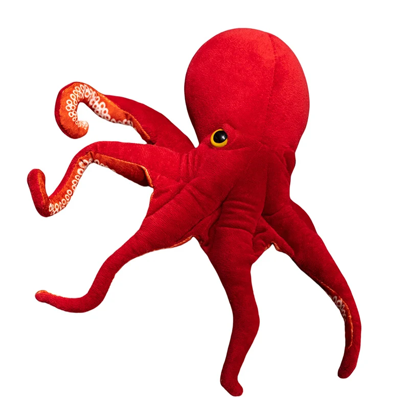 Lebensechte Oktopus-Plüschtiere, roter Oktopus, gefüllter simulierter Tintenfisch, Meerestierpuppe, Weihnachtsgeschenk für Kinderzimmer, Autodekoration