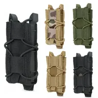 Tactical Magazine Pouch 9MM Pistol Single Mag Bag Molle Flashlight Pouches Torch Holder Hunting Knife Holster Shooting Airsoft