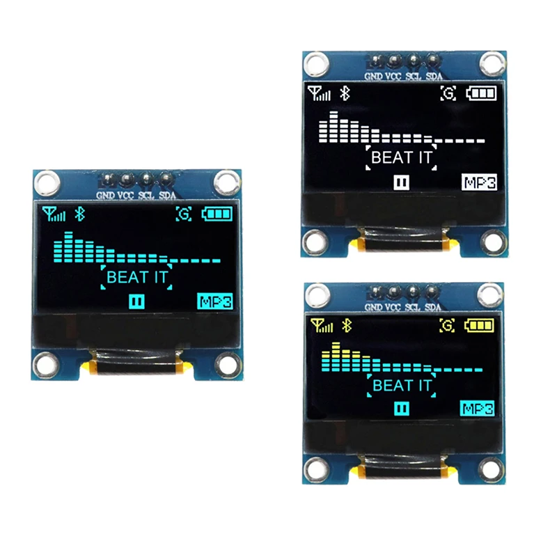 Модуль последовательного дисплея OLED IIC GND VCC SCL SDA 0,96 дюйма, 1 шт., 0,96x64, SSD1315, для Arduino, черный