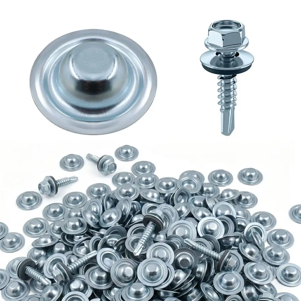 5pcs Stainless Steel Metal Roof Screw Caps Weather Resistant Leak Protection Roof Fastener Covers Rust Resistant