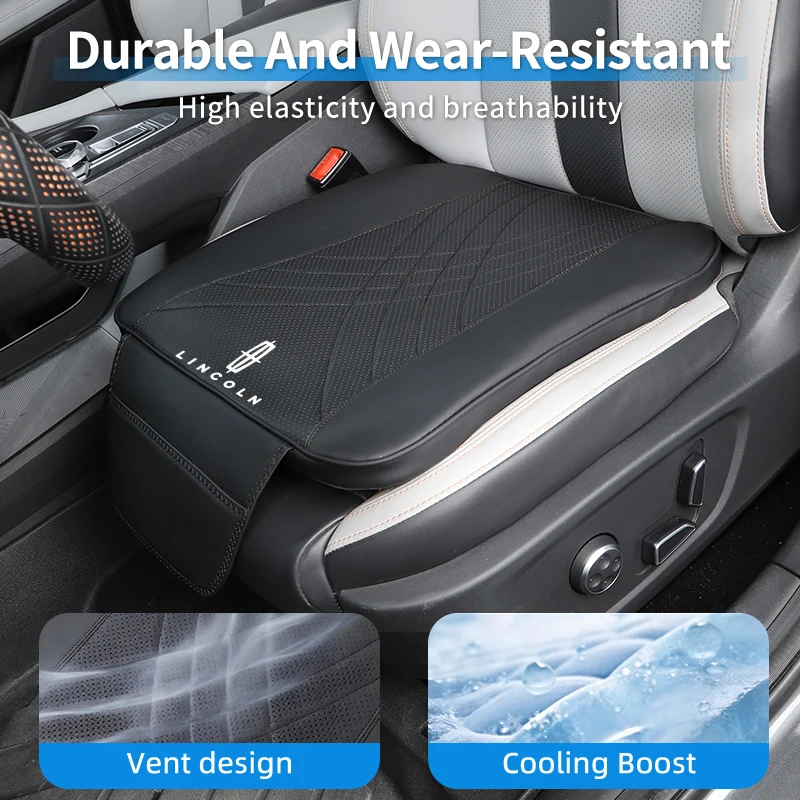 Car Front Seat Cushion Universal Leather Pad Mat Protector Auto Accessories For Lincoln Nautilus Aviator Navigator MKZ MKX
