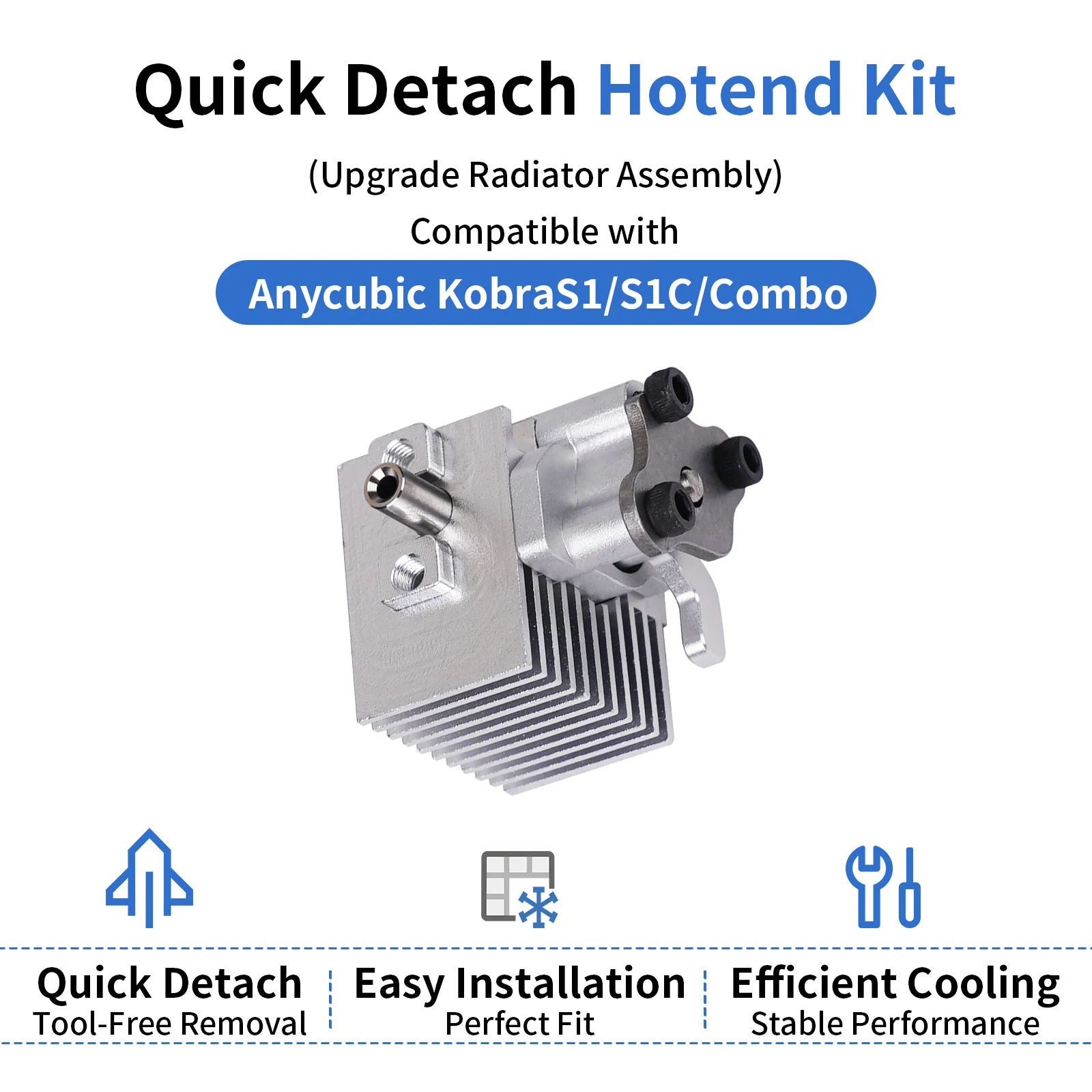 Quick Release Hotend Upgrade Kit Compatible With Anycubic Kobra S1 S1C Combo Aluminum Heat Sink Sensor Replacement 3D Printer···