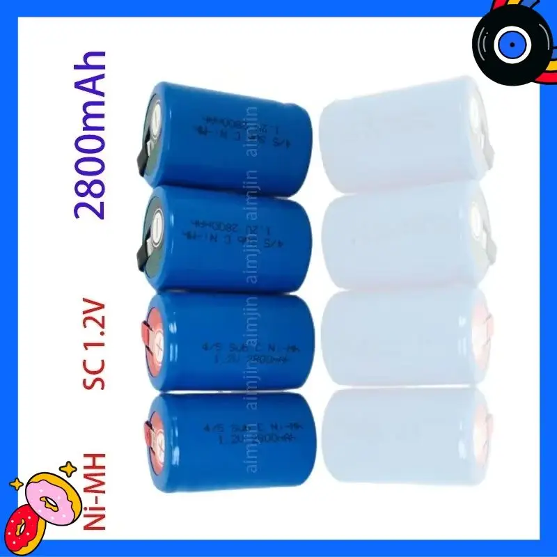 

Newly Upgraded 1.2V 2800Mah 4/5SC SC Sub C Li Po Lithium Battery Rechargeable NiMH Battery with Solder Rod Free Shipping