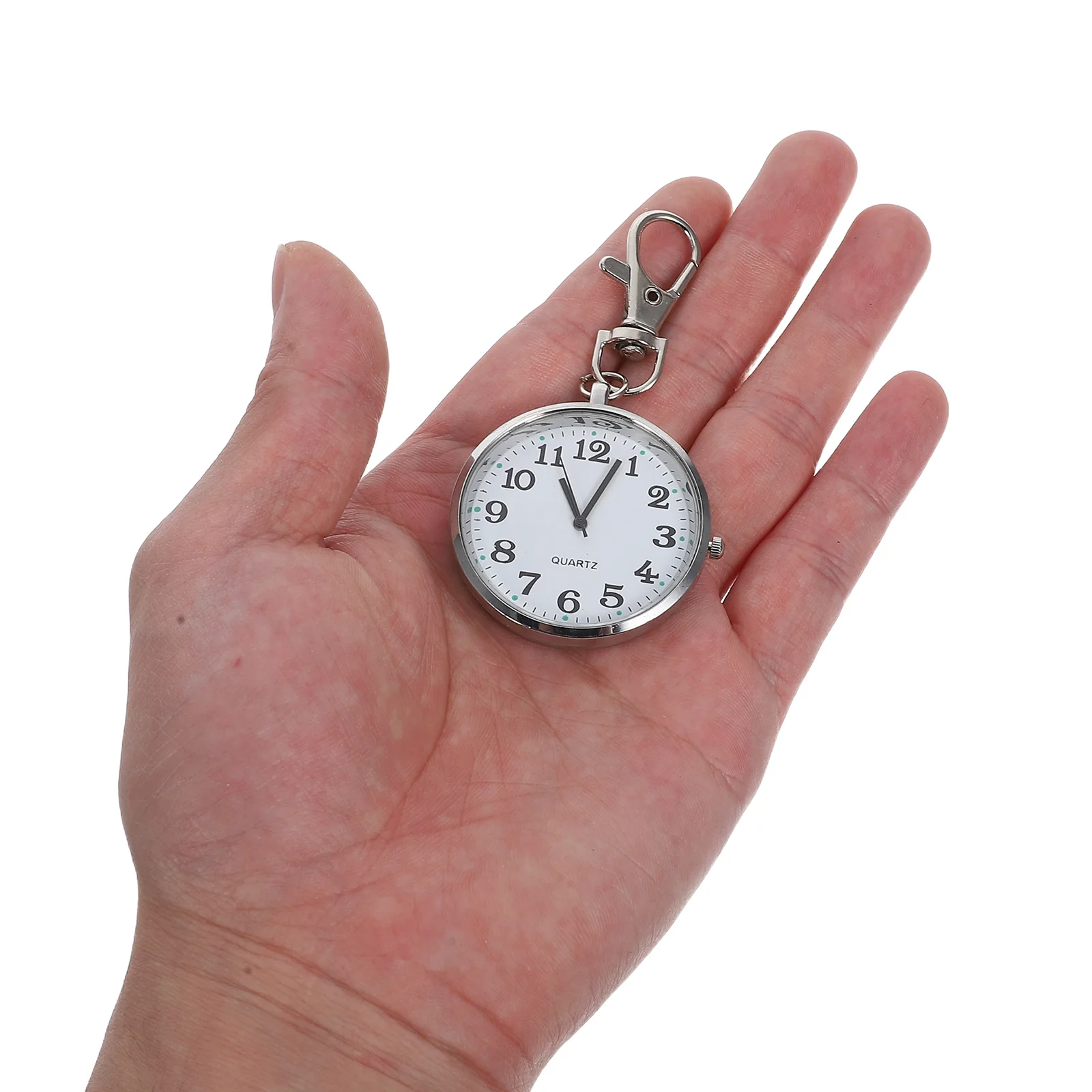 

Clear Large Numeral Pocket Watch for Elderly Kids Exams Nursing Lightweight Portable Analog Keychain Clock Nurse Watch with Hook