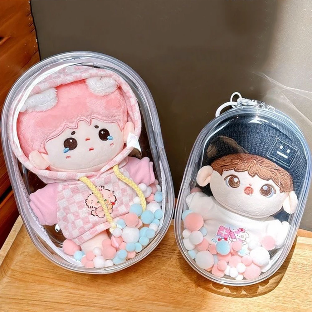 Imagem -03 - Clear Doll Outdoor Bolsa Mystery Box Display Storage Bags Dust-proof Organizer Plush Cotton Pouches 15 cm 20cm