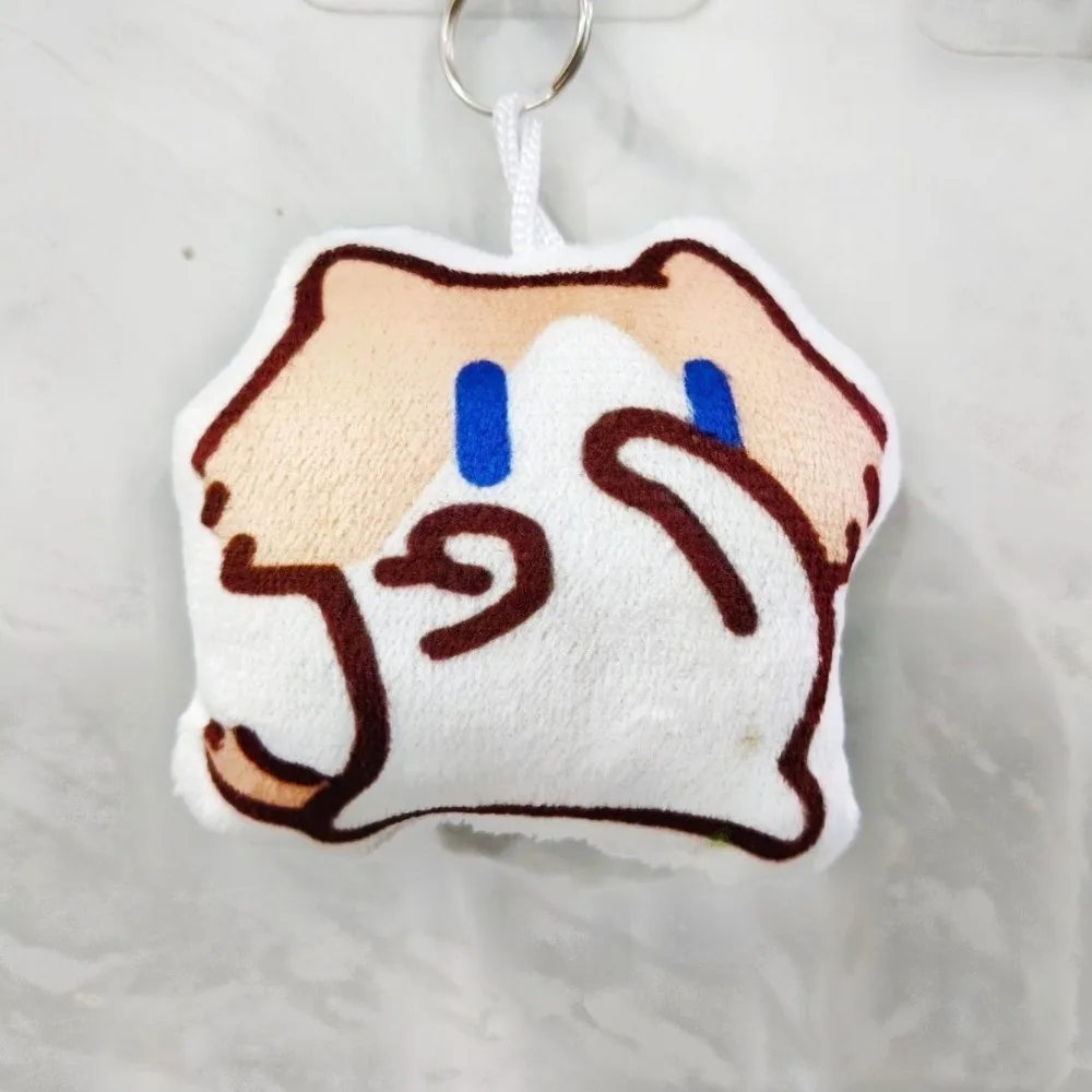 Press Sound Cat Plush Sound Keychain Cartoon Abstract Stuffed Cat Pendant Lint Resistant Animal Kitten Bag Charm