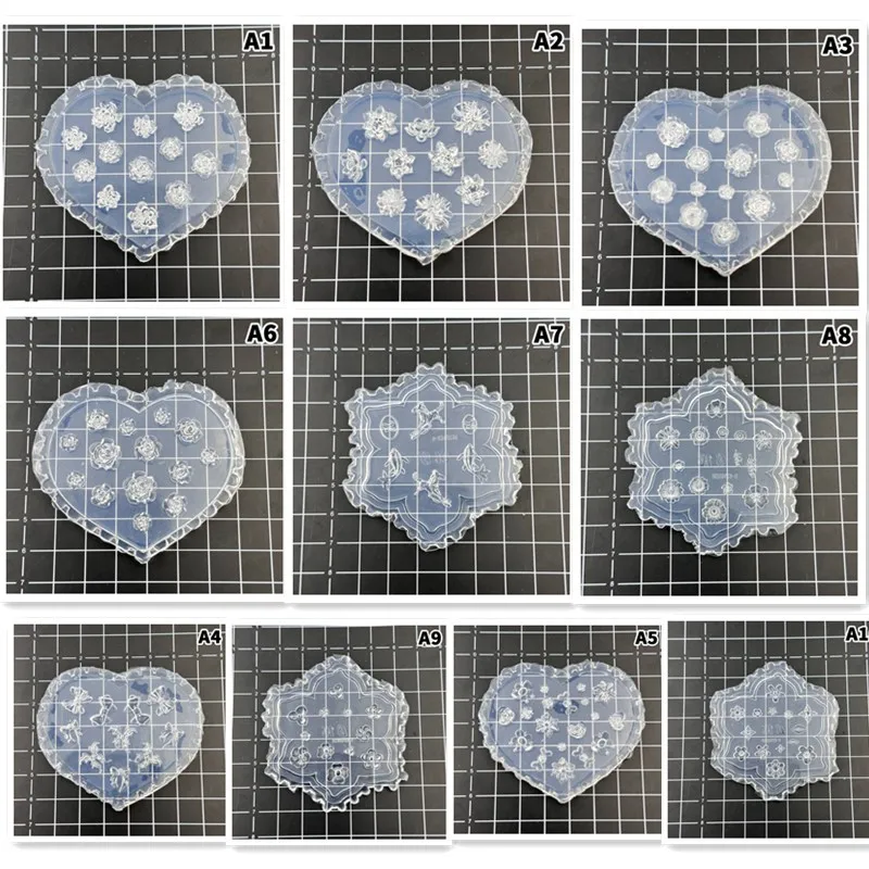 ثلاثية الأبعاد زهرة السيليكون ورقة فراشة تصميم مسمار الفن نحت قالب قالب مانيكير أداة زينة DIY بها بنفسك هدايا لصالون الأظافر المورد