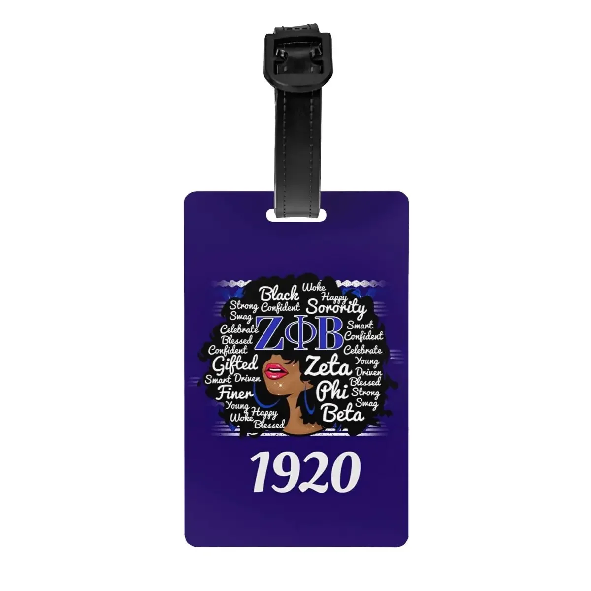 

Custom Zeta Phi Beta Sorority Luggage Tag Privacy Protection Greek Letter 1920 Baggage Tags Travel Bag Labels Suitcase