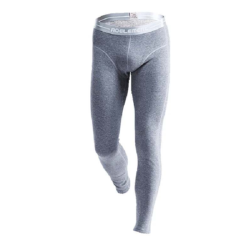 ملابس داخلية للخريف والشتاء للرجال: سراويل طويلة سميكة ومبطنة بالصوف، سراويل ضيقة من قطعة واحدة، سراويل قطنية #4