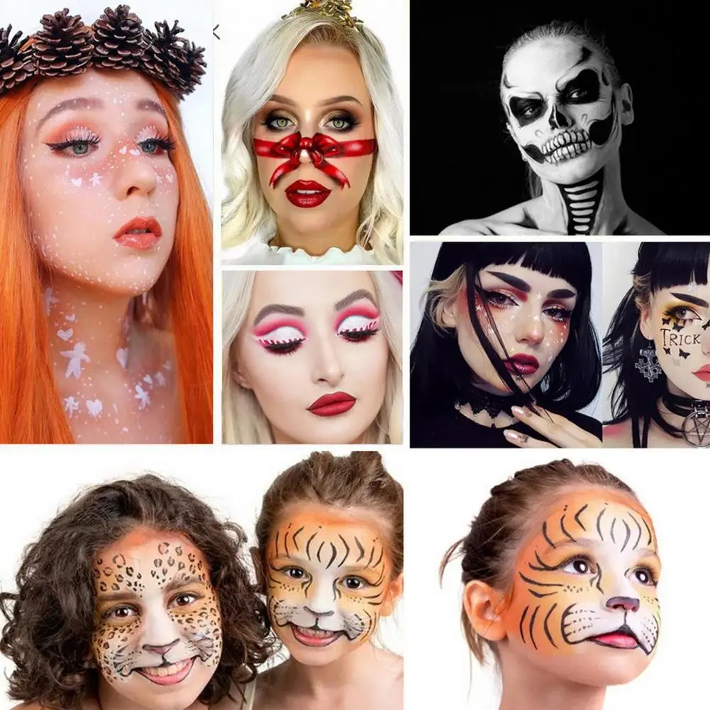 20-Farben-Gesichtsbemalungspalette mit 10 Pinseln, Gesichtsbemalungscreme, Halloween, Weihnachten, Cosplay, Party, Körperkunst, Make-up-Paste
