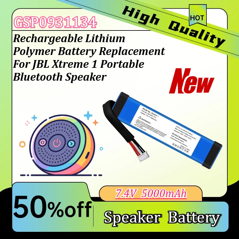 GSP0931134 7.4V 5000mAh Rechargeable Lithium Polymer Battery Replacement For J BL Xtreme 1 Portable Bluetooth Speaker