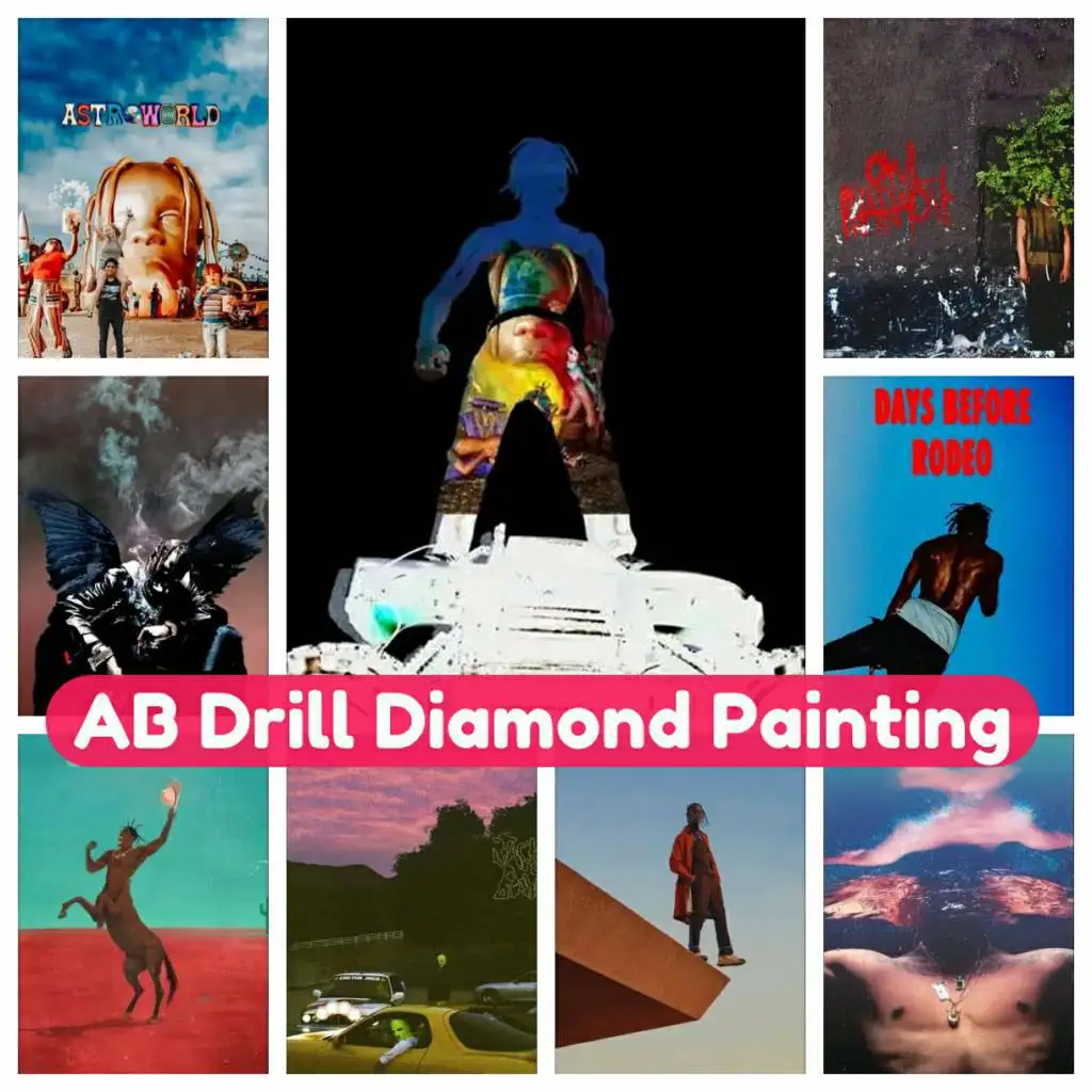 

Travis Scott Rapper JACKBOYS Art DIY AB Diamond Painting Mosaic 5D Full Drill Round Square Handmade Rhinestones Embroidery