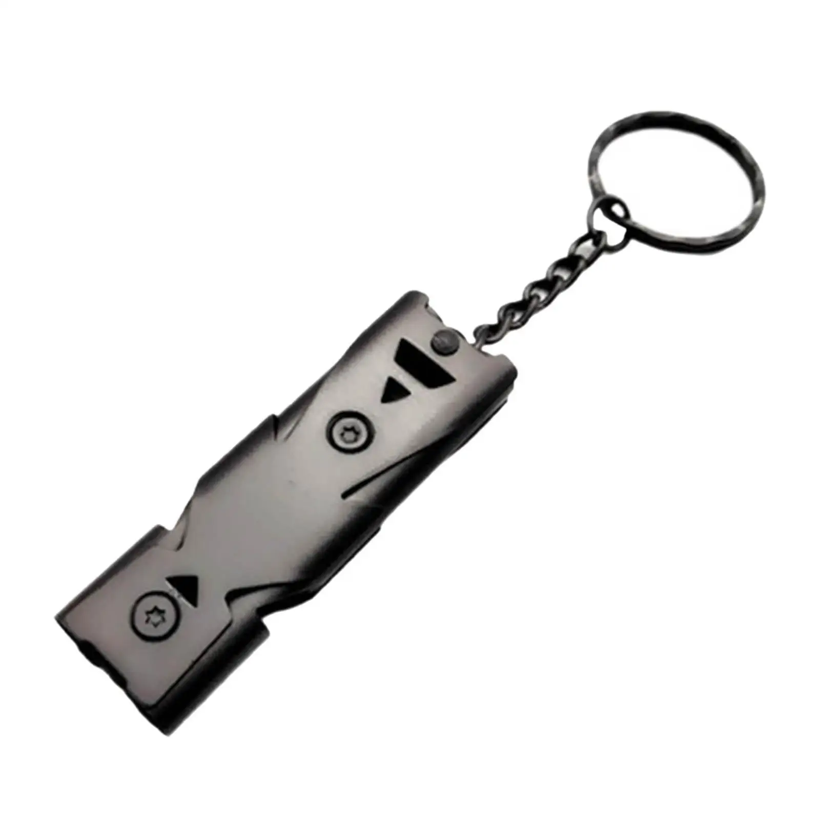 صافرة السلامة الفولاذ المقاوم للصدأ بصوت عال الإنقاذ في الهواء الطلق الطوارئ صفارة إنقاذ المفاتيح للمشي لمسافات طويلة التخييم القوارب