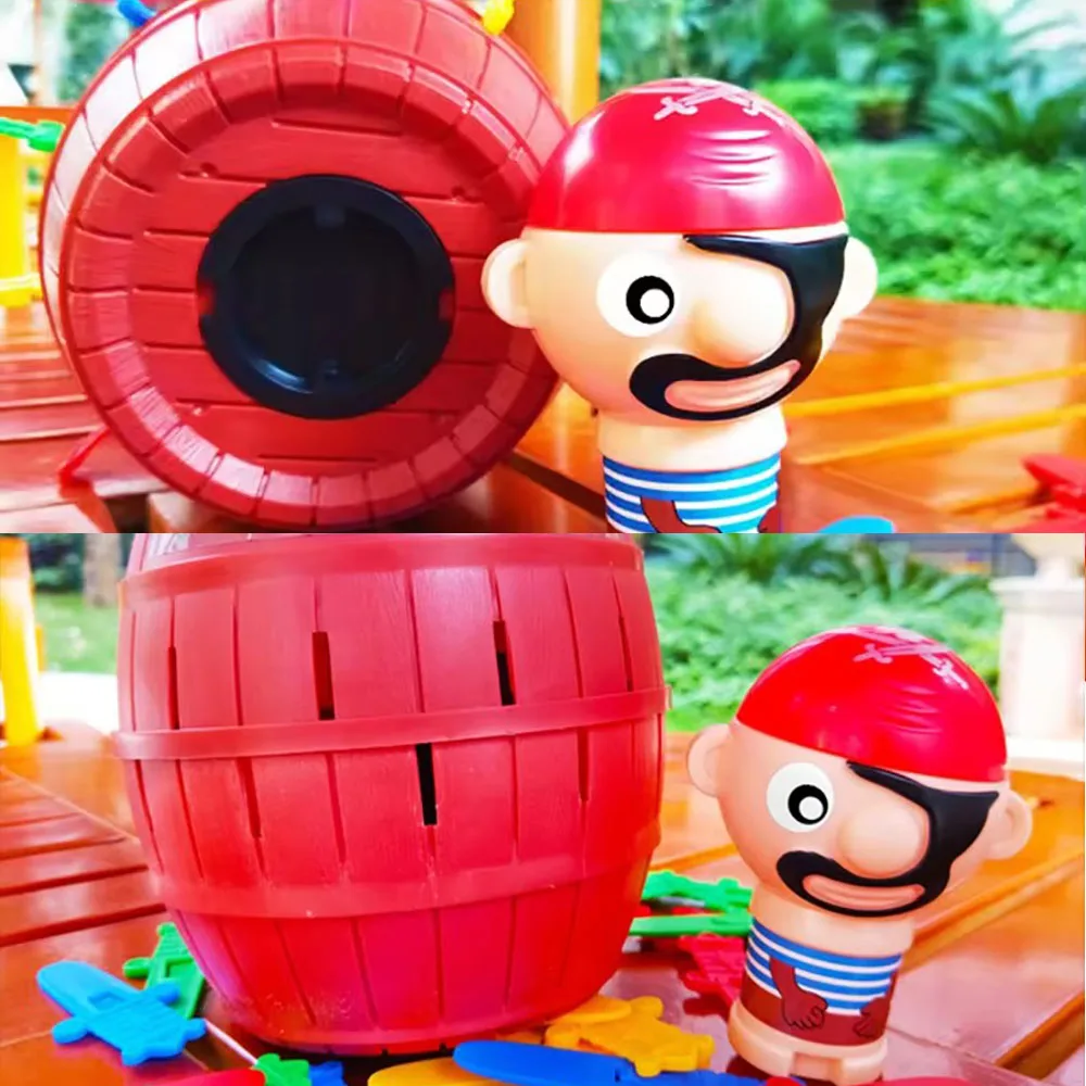 New Funny Pirate Barrel Toys Lucky Game Jumping Pirates Bucket Sword Stab Pop Up Tricky Toy Family Jokes For Child Kid Gift