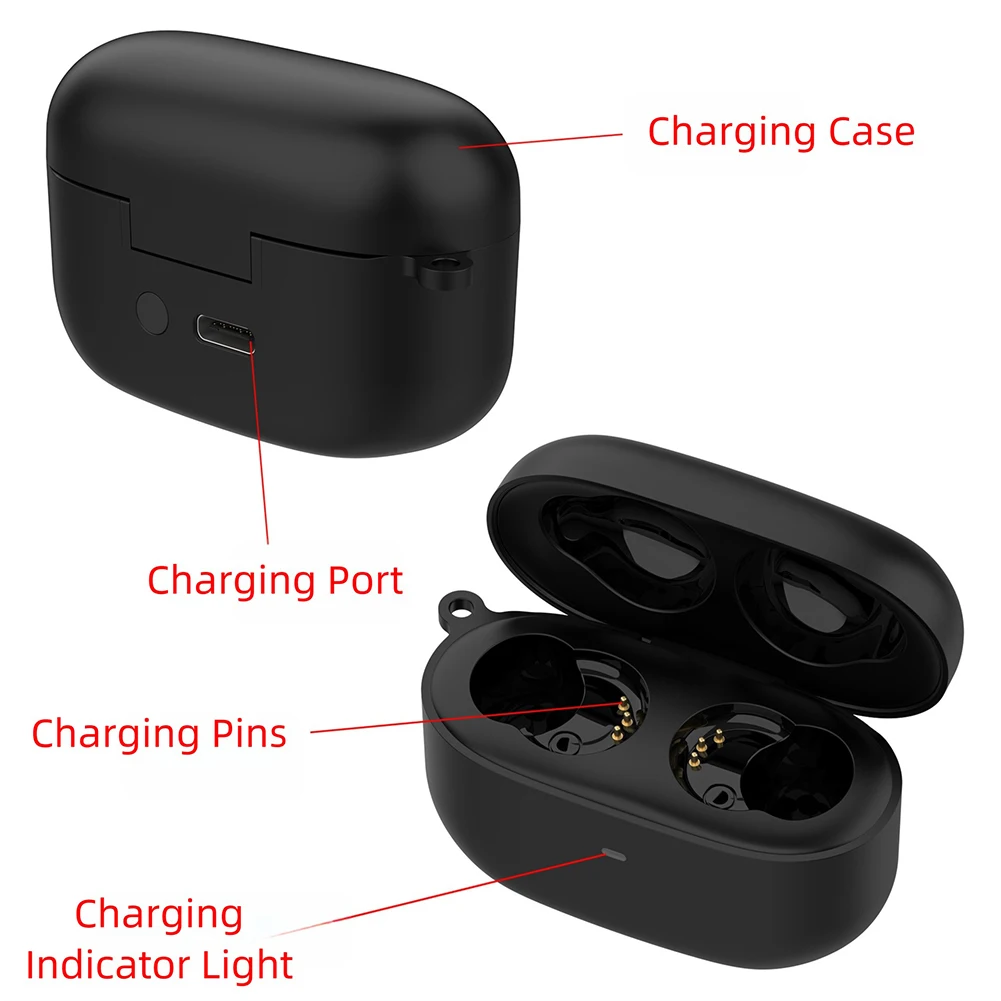 حافظة شحن سماعة الرأس Sony LinkBuds S بتصميم مدمج محمول مع واجهة مغناطيسية شحن سريع باللون الأسود #2