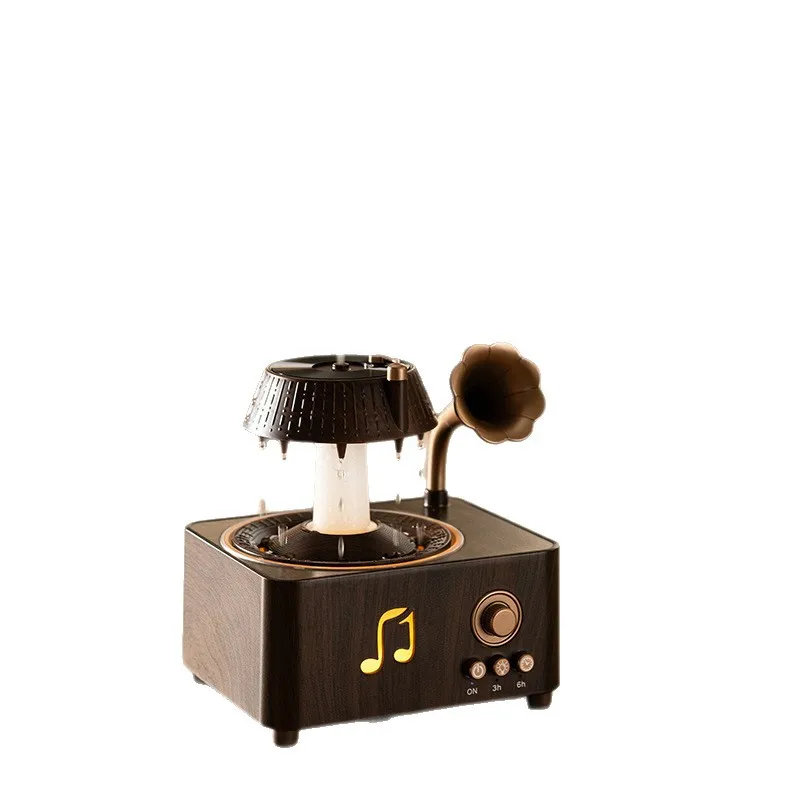 Retro ultrasonic rotating water drop aromatherapy machine desktop bluetooth audio humidifier essential oil sprayer
