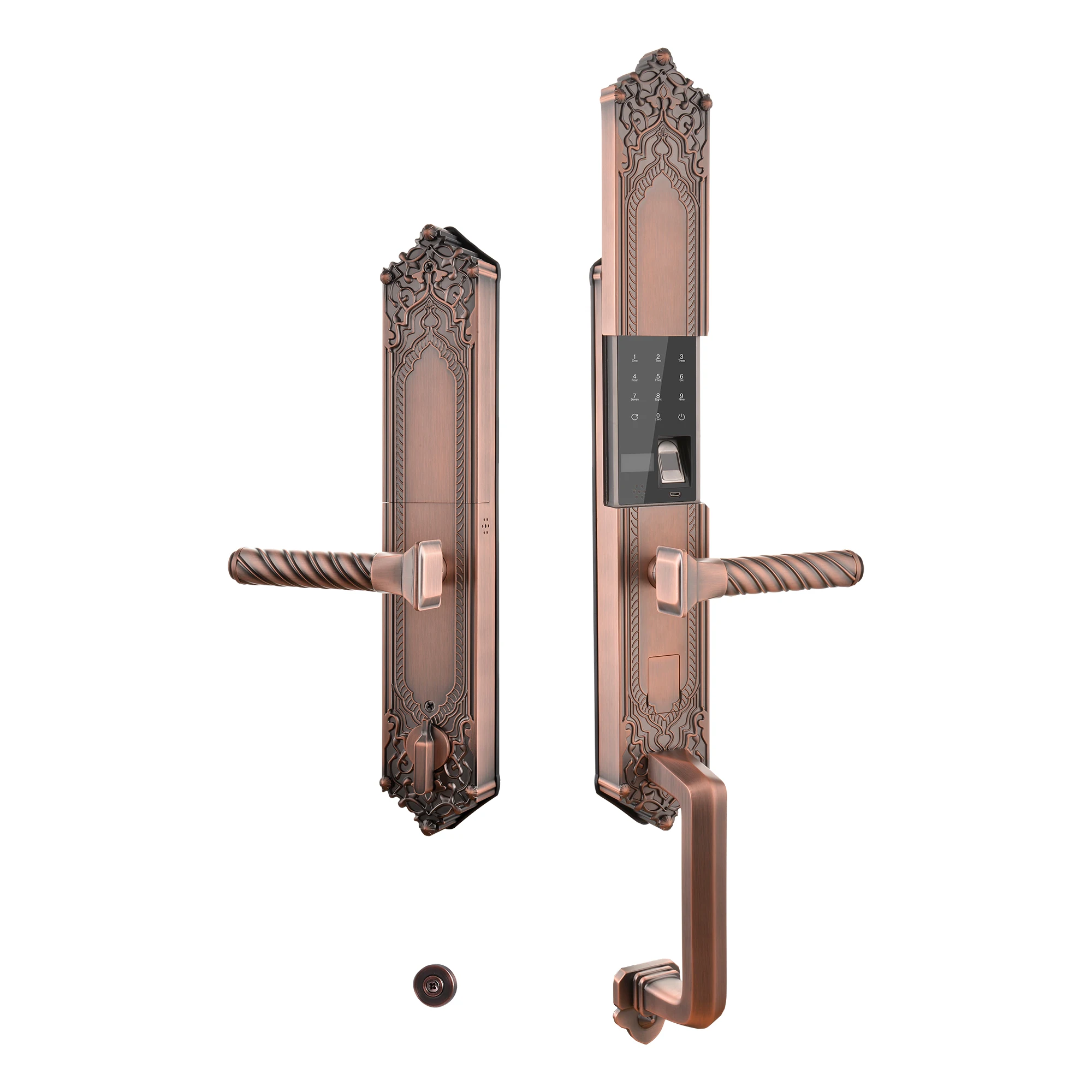 Sliding Cover Smart Door with Handle Fingerprint Password Keyless Convenience for Villa Home