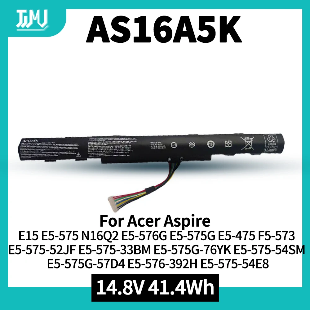 

AS16A5K Battery for for Acer Aspire E15 E5-575 E5-575G E5-576 E5-576G N16Q2 E5-575-33BM E5-575-52JF E5-575-54E8 E5-575-54EB