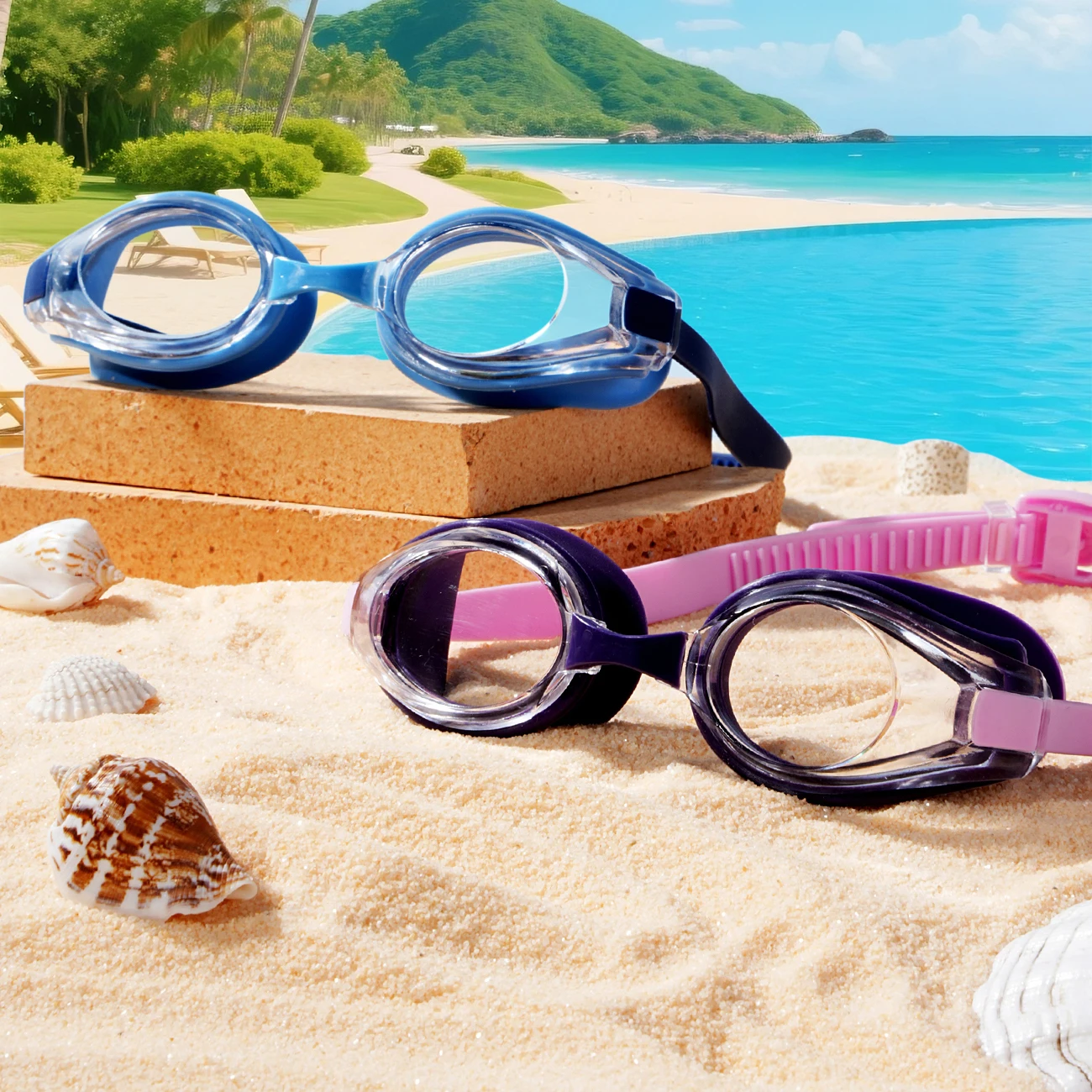 

1 шт., удобные очки для плавания для взрослых — мягкая силиконовая прокладка, противотуманные линзы, защита от ультрафиолета, гарантия без утечек, широкое видение