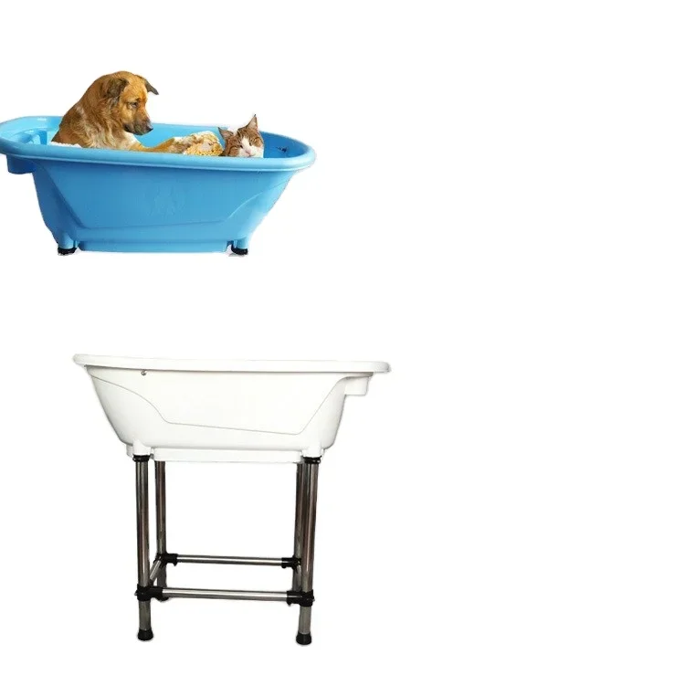 cheap plastic freestanding pet bathing tub best anti-scratch classical solid surface dog pet grooming bathtub