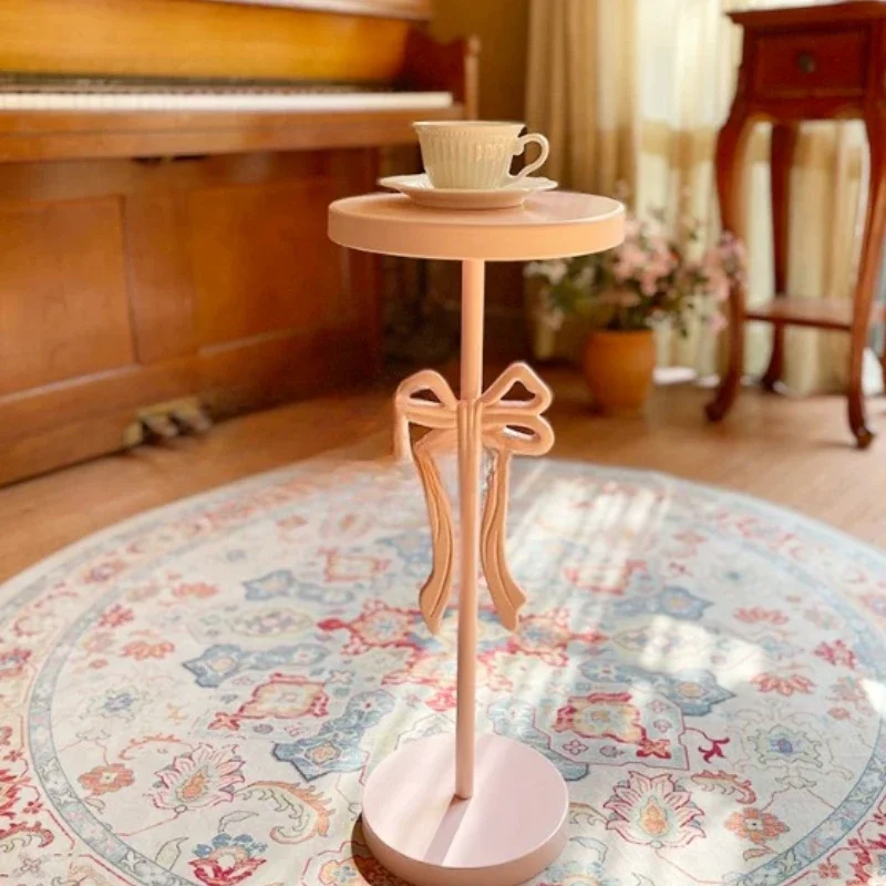 French living room corner few pink princess style girl heart American balcony flower stand