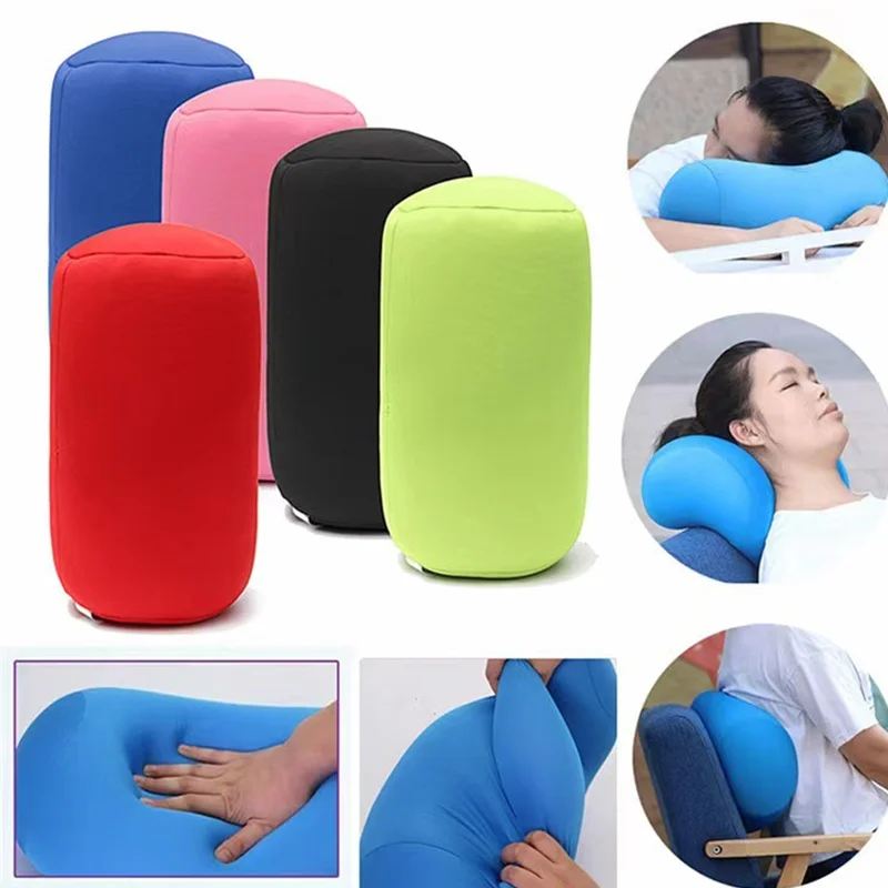 

Solid Color Long Round Neck Pillow Washable Cylindrical Pillow For Bedroom Room Seat Head Rest Neck Support Travel Cushion