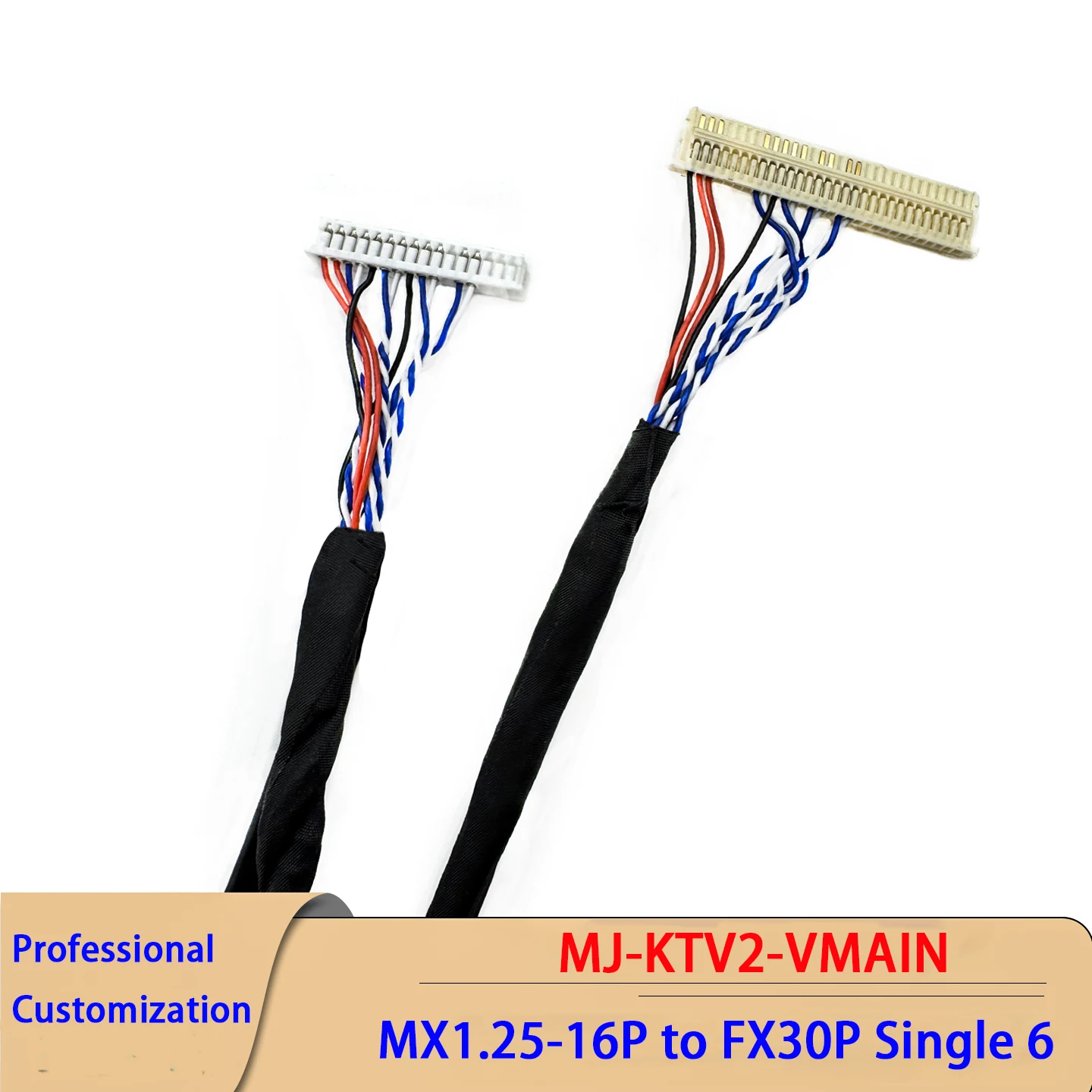 MX1.25-16P to FIX30P Single 6-Screen Cable LVDS Cable 30P Plug Single 6 Custom Pull Rod Speaker/Sound Screen Cable