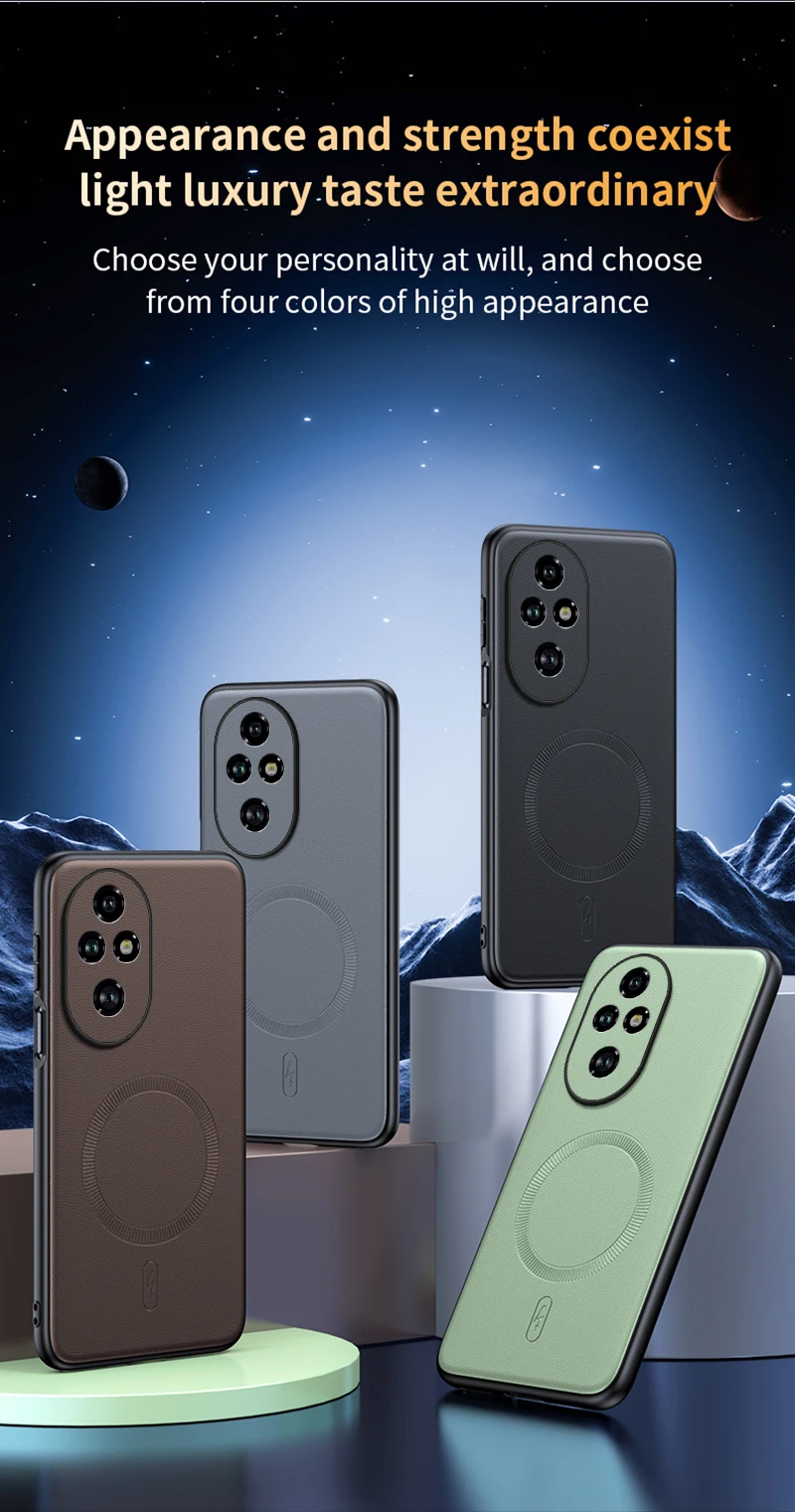 Für Honor 200 Pro Hülle Magnetische Leder-Schutzhülle Für Honor 200 Pro Hochwertige Anti-Fingerabdruck Rutschfeste PC+TPU – Detail 7
