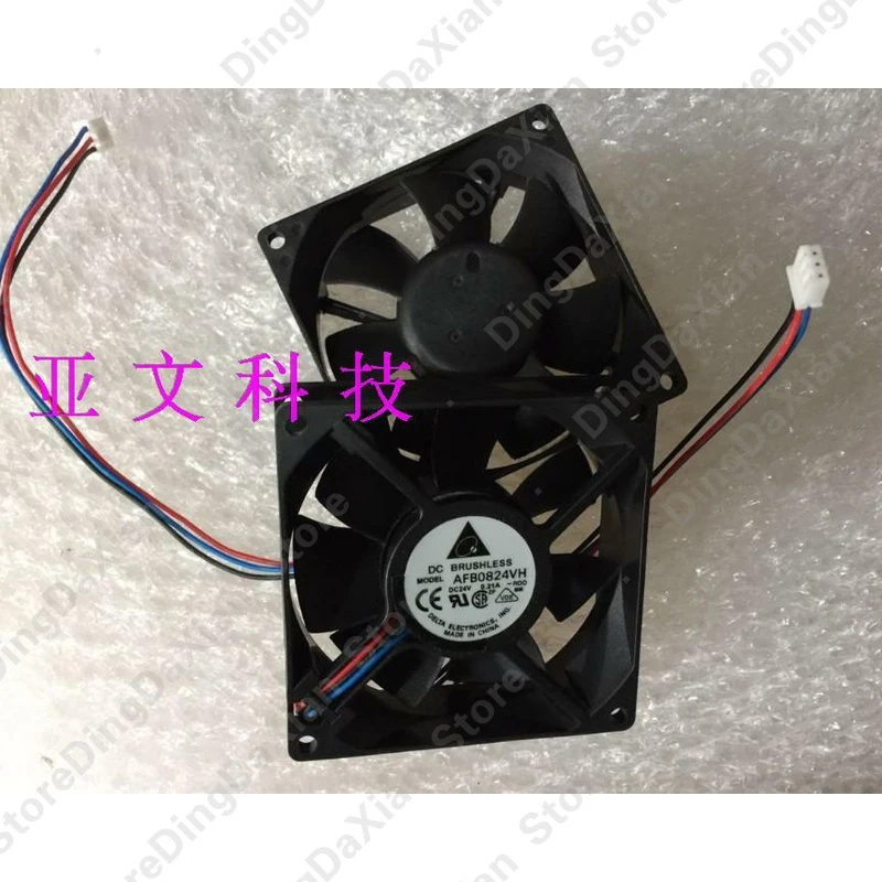 D+ For DELTA AFB0824VH 1PCS 24V 0.21A 8CM 3-Pin Dual Ball Inverter Cooling Fan 8025 80×80×25mm
