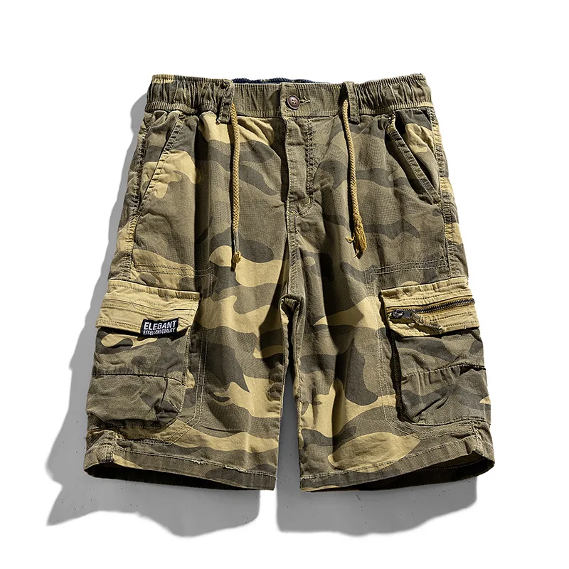 CAAYU-pantalones cortos de camuflaje de algodón para hombre, ropa de talla grande, informal, a la moda, novedad, verano, envío directo