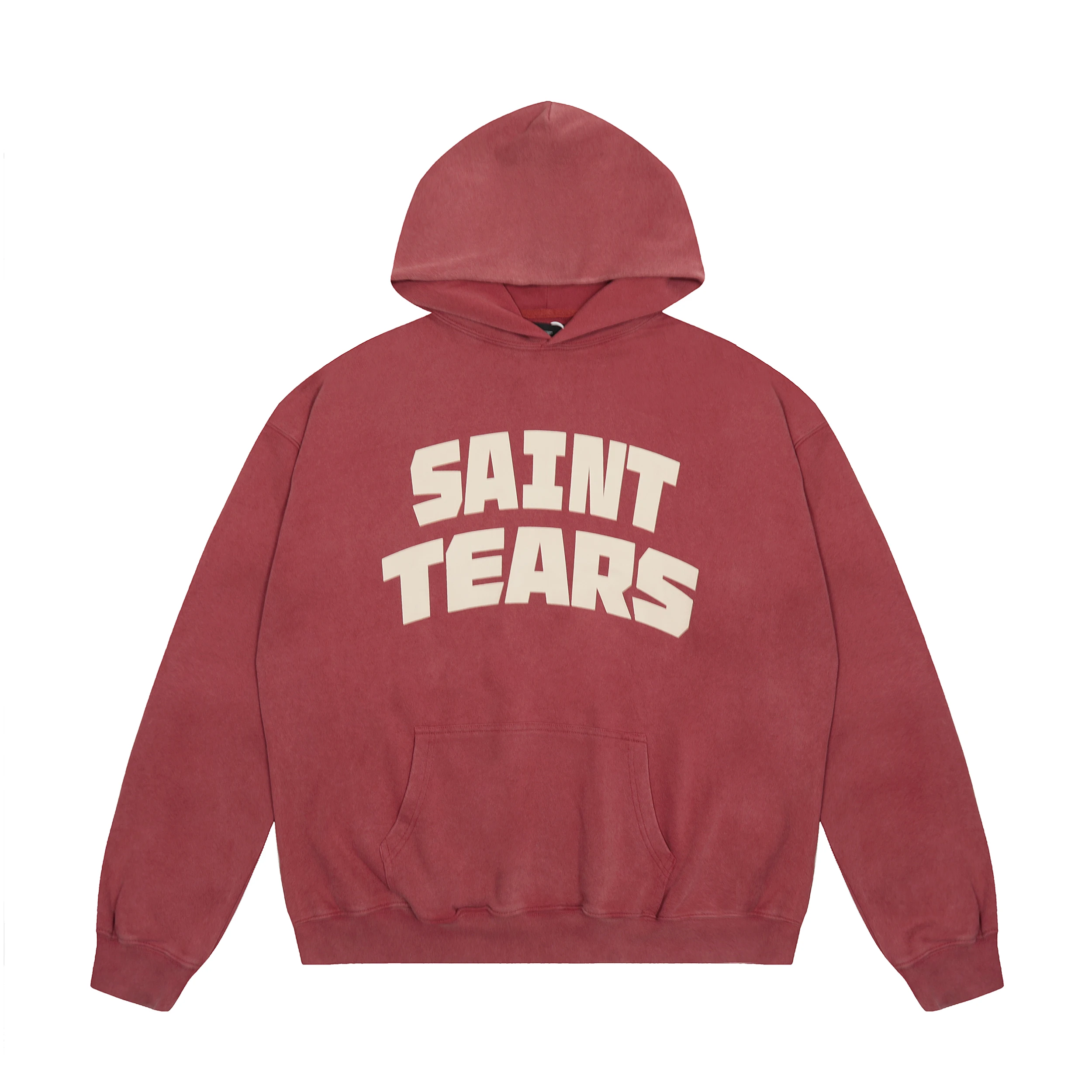 High Quality 100% Cotton Letter Print Saint Tears Hoodie Sweatshirts Men Women Loose Streetwear Vintage Washed Black Pullovers