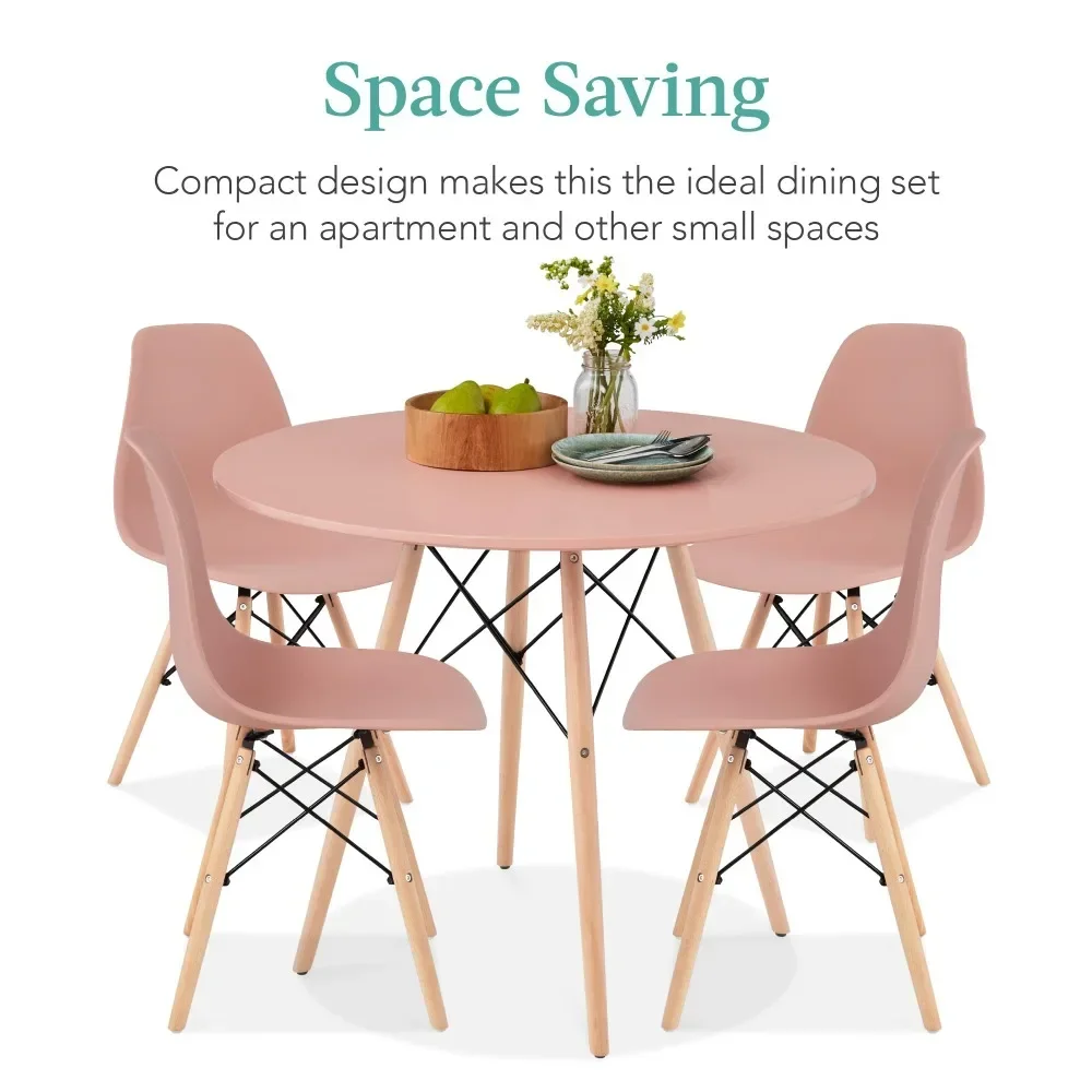 2025 New 5-Piece Dining Set, Compact Mid-Century Modern Table & Chair Set for Home