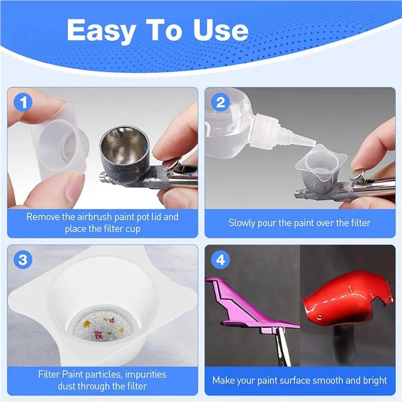 4 قطع من كوب فلتر البخاخة PP ملحقات مرشحات مصفاة لطلاء البخاخة ملحقات الحرف اليدوية، مقاس 1.30 × 0.98 بوصة #5