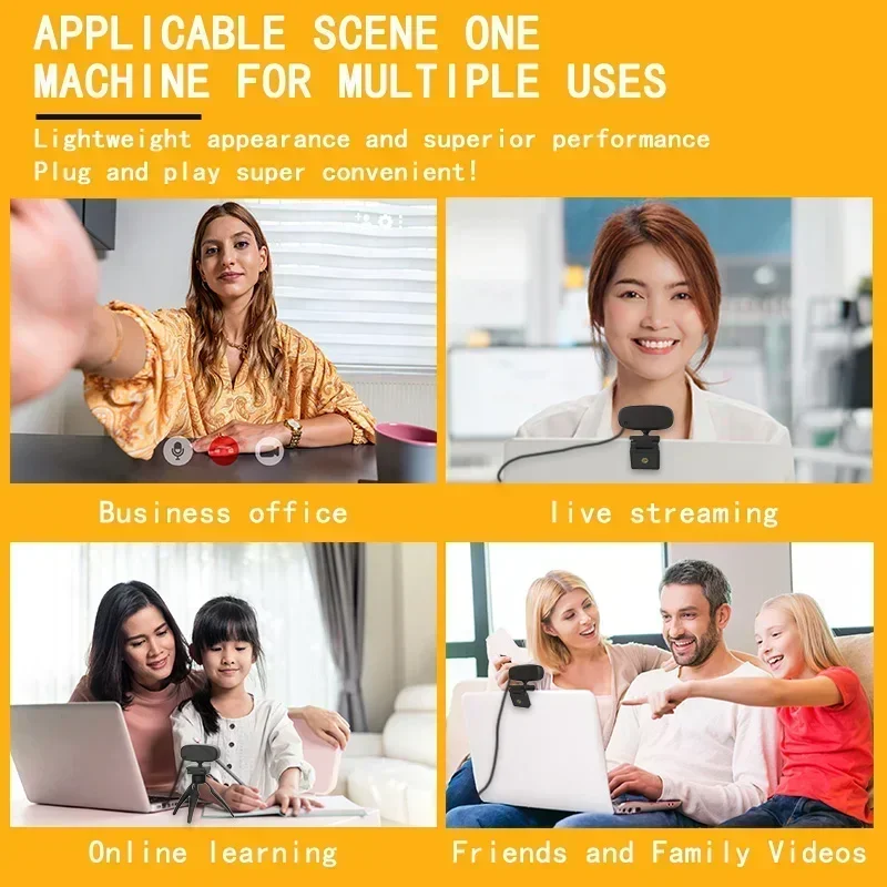 Webcam Full HD avec Microphone, Mini Caméra, Prise de Vue Vidéo, USB, 2K, 15-30fps, Youtube, PC, Ordinateur Portable, 4K, 1080P